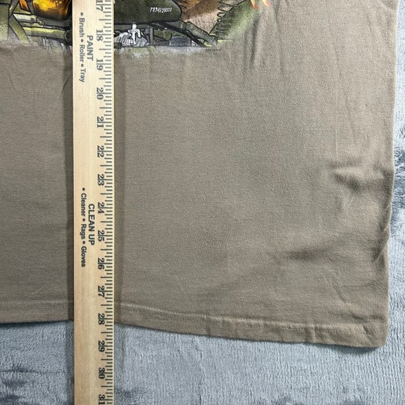 Harley Davidson Mens Graphic T Shirt Pin Up Girl Motorcycle Tan Size L - Picture 4 of 8